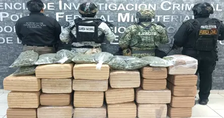The Security Cabinet of the Government of Mexico reports on the results obtained from 'Operation Northern Border' on April 23, 2025. Photo: Goverment of Mexico