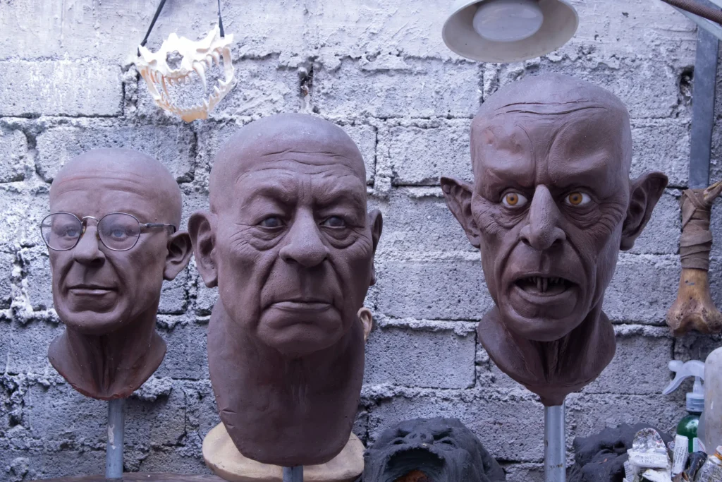 Monster busts and portraits in Eduardo Salinas's studio, Mexico City, June 11, 2025. Hans Leguizamo / MxPA