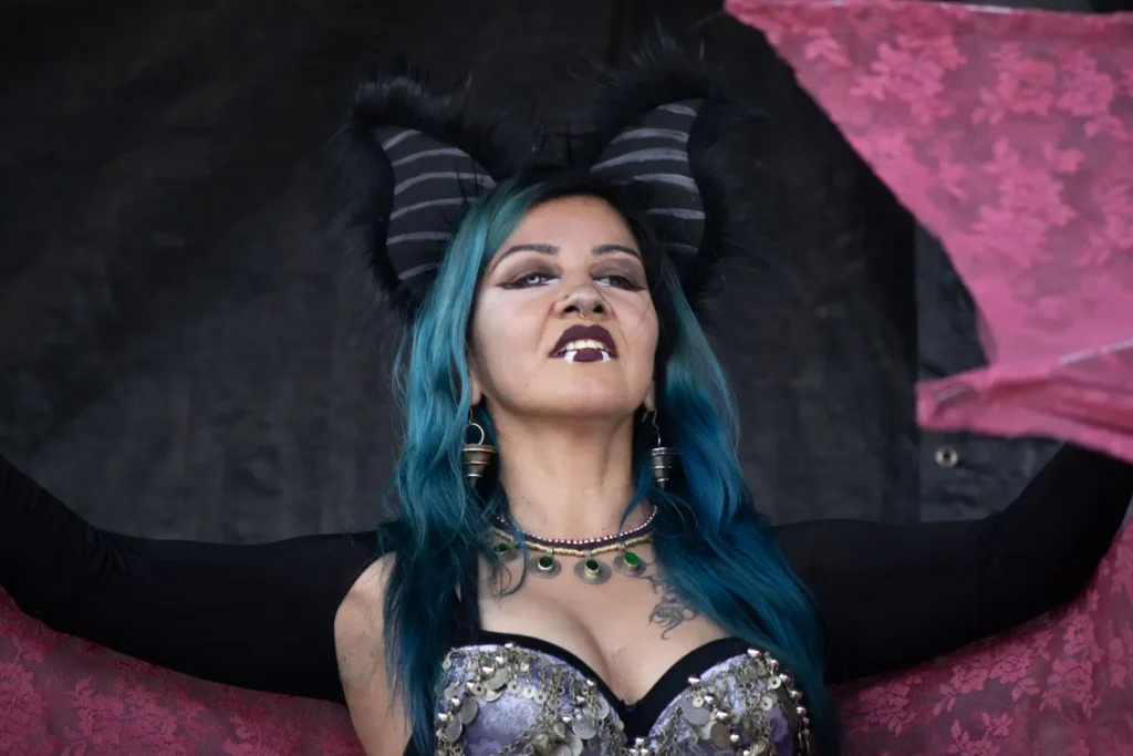 Ana Laura Maya of Dueto Maya at the Gothic Picnic, Mexico, May 24. Hans Leguízamo / MxPA.